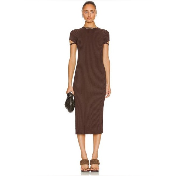 Helmut Lang
Women's Brown Rib Tee Midi Dress - Picture 2 of 10